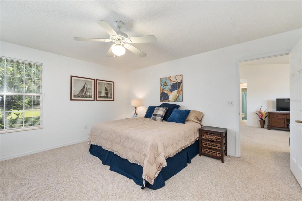 8038 Southwest 108th Loop Ocala, FL 34481 - Photo 19 of 48 a spacious bedroom with a bed and a chandelier