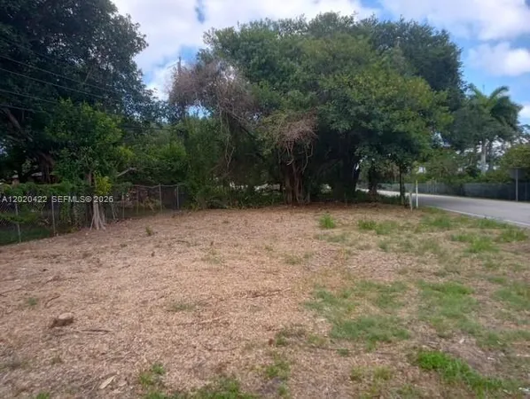 a view of outdoor space with trees all around