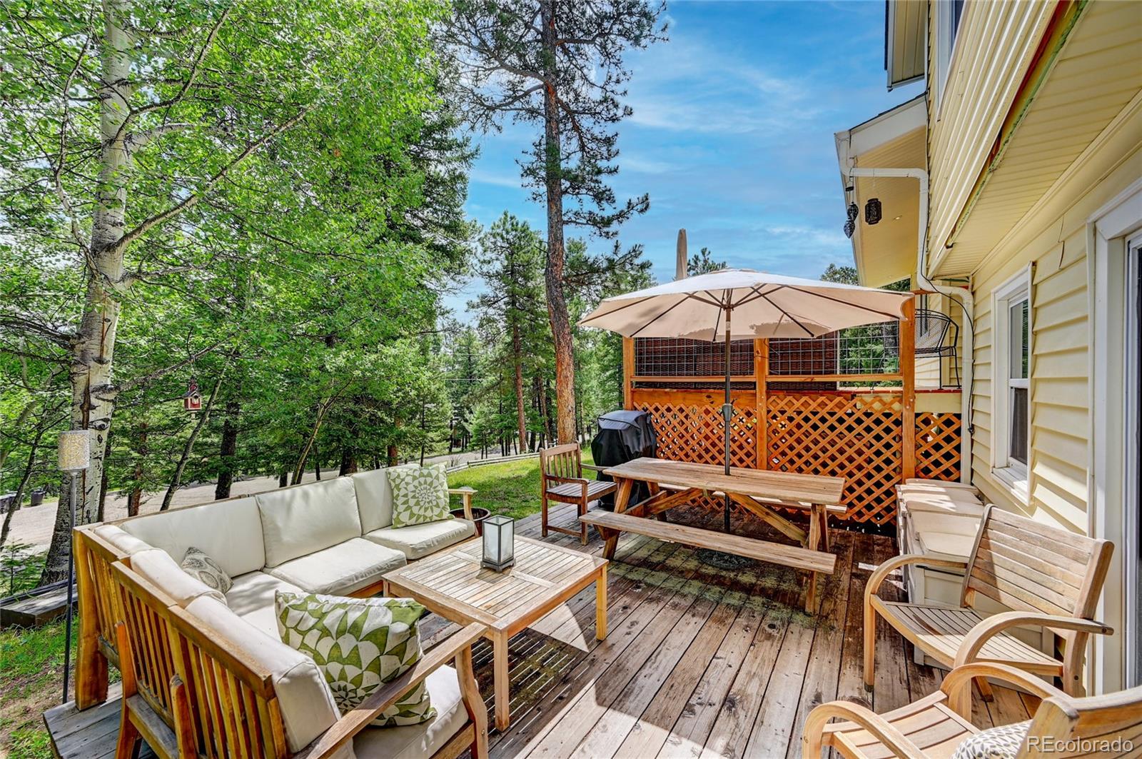 6549 Modoc Lane Evergreen, CO 80439 - Photo 26 of 39 a view of a patio with two chairs