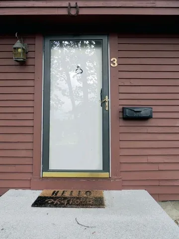 a view of a door of a house