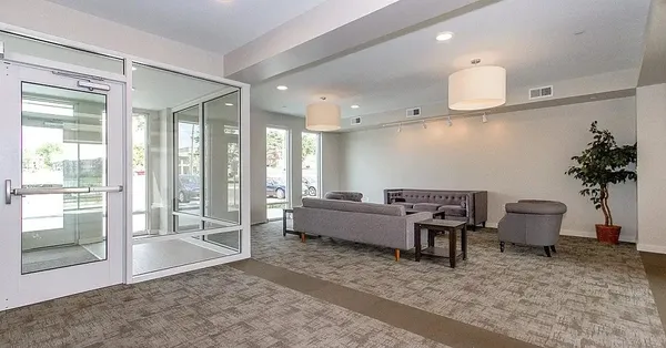 a living room with furniture