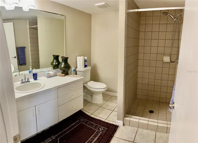 a view of a back yard from a balcony