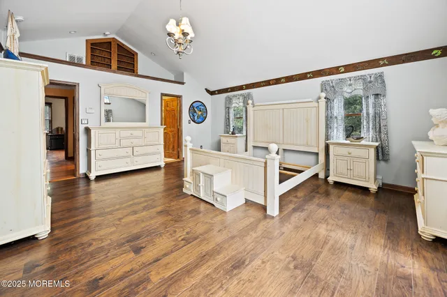 a view of a storage room with furniture