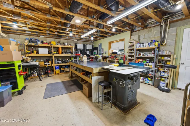 a backyard of a house with seating space and trees