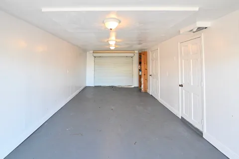 a view of a lake with a city