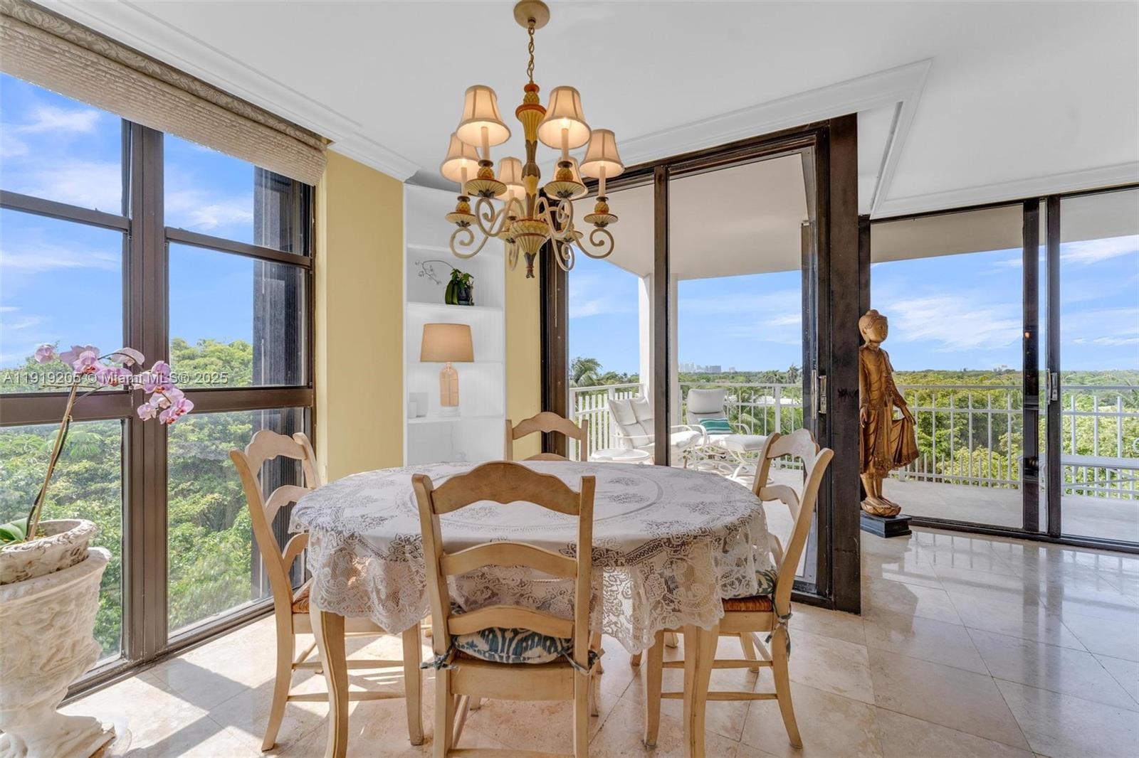 2000 Towerside Terrace, Unit 702 Miami, FL 33138 - Photo 28 of 37 a dining room with furniture mountain view and a floor to ceiling window