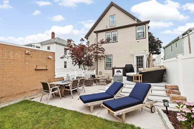 a outdoor space with furniture