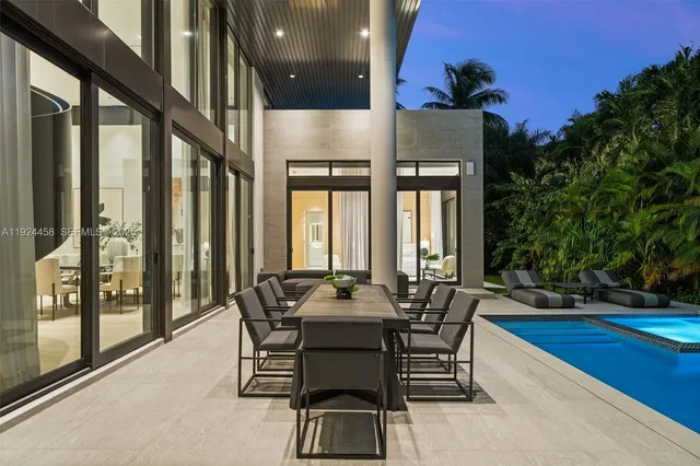 a living room with a couch and a table