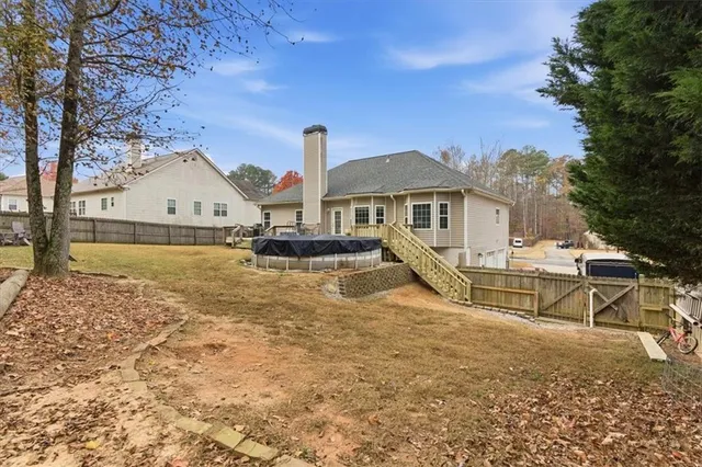 a view of a forest filled with trees