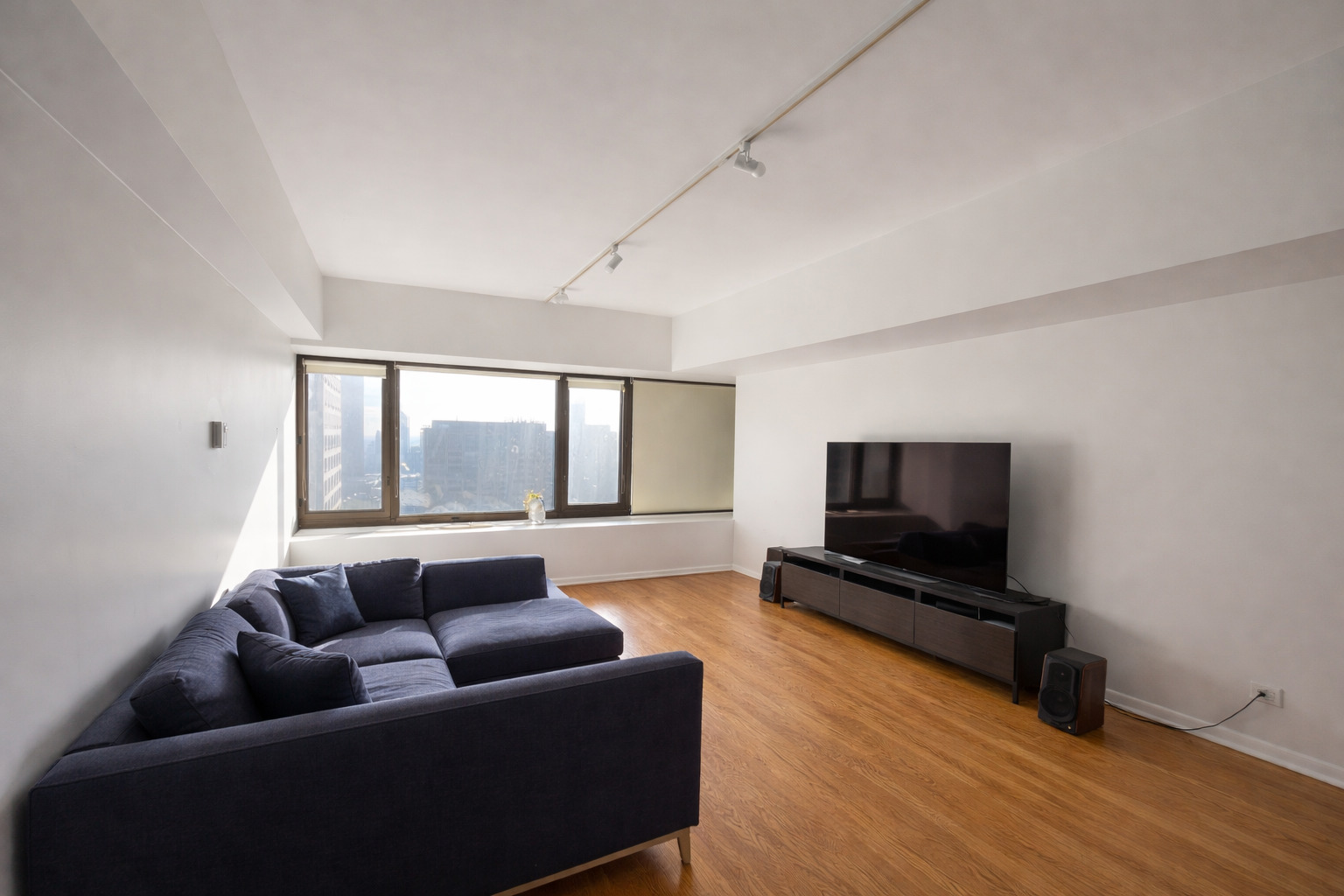 175 East Delaware Place, Unit 6114 Chicago, IL 60611 - Photo 5 of 16 a living room with furniture and a flat screen tv