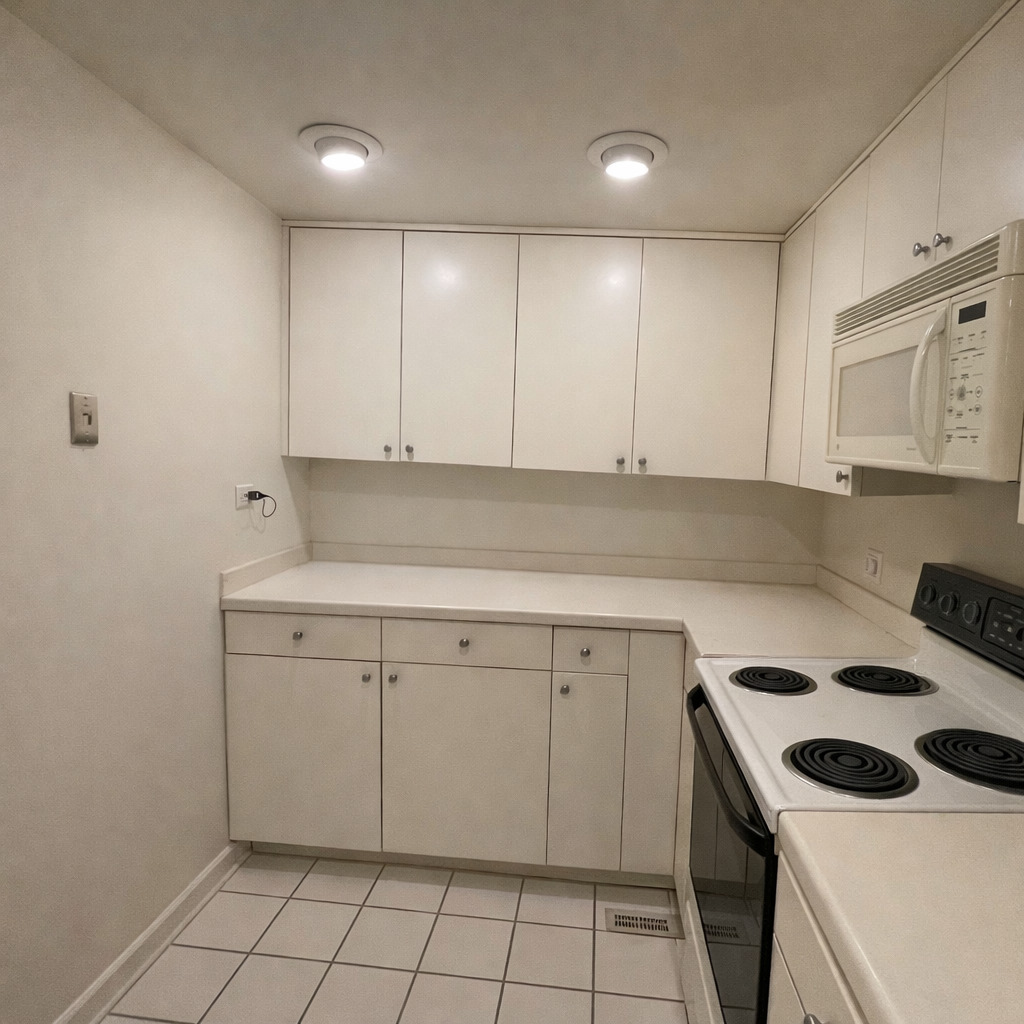 175 East Delaware Place, Unit 6114 Chicago, IL 60611 - Photo 9 of 16 a kitchen with a sink a stove and cabinets