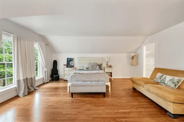 a view of a yard with a trees