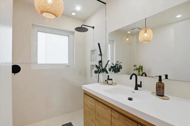 a bathroom with a shower
