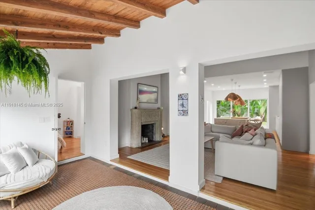 a living room with furniture and a couch