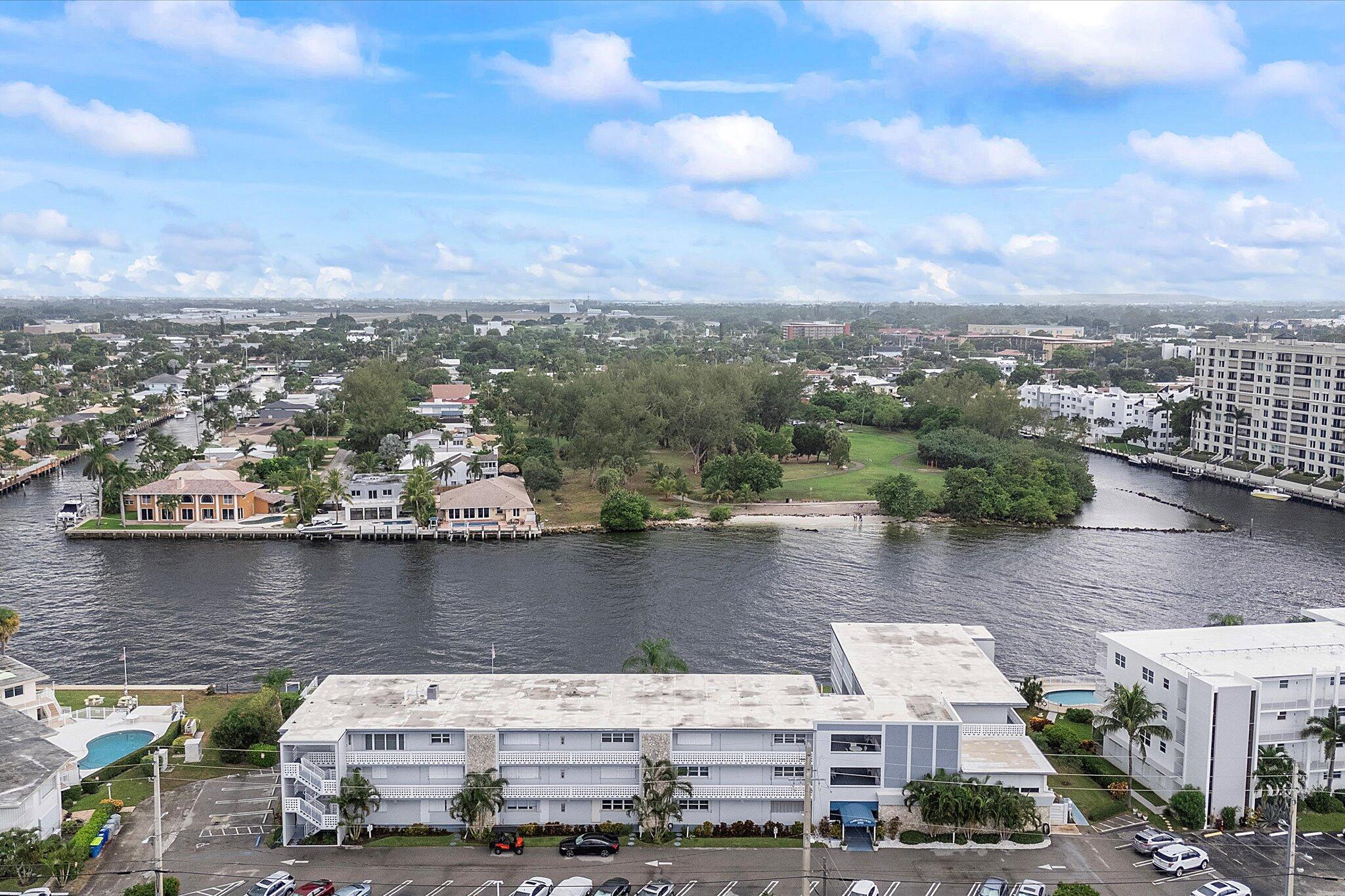 1001 North Riverside Drive, Unit 104 Pompano Beach, FL 33062 - Photo 14 of 17 an aerial view of a house with a lake view