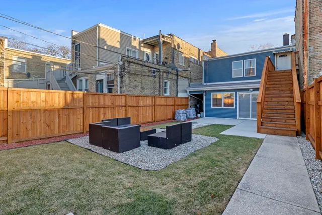 a view of outdoor space with seating area