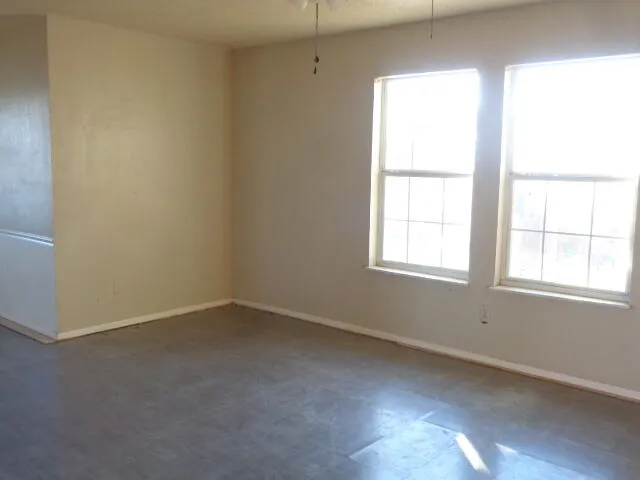 an empty room with a window