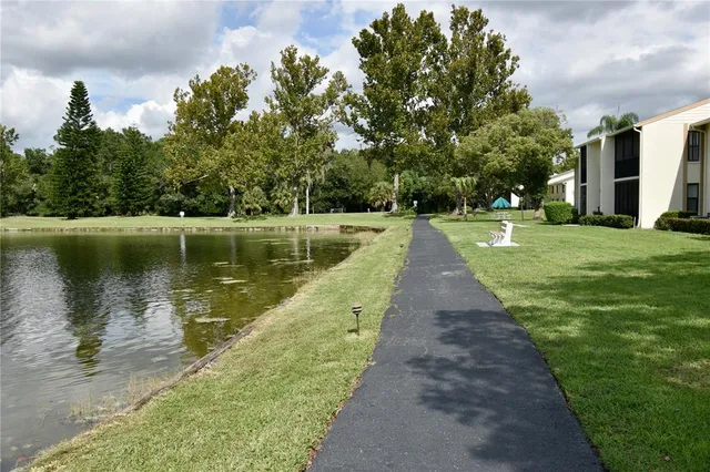 a view of a lake with houses