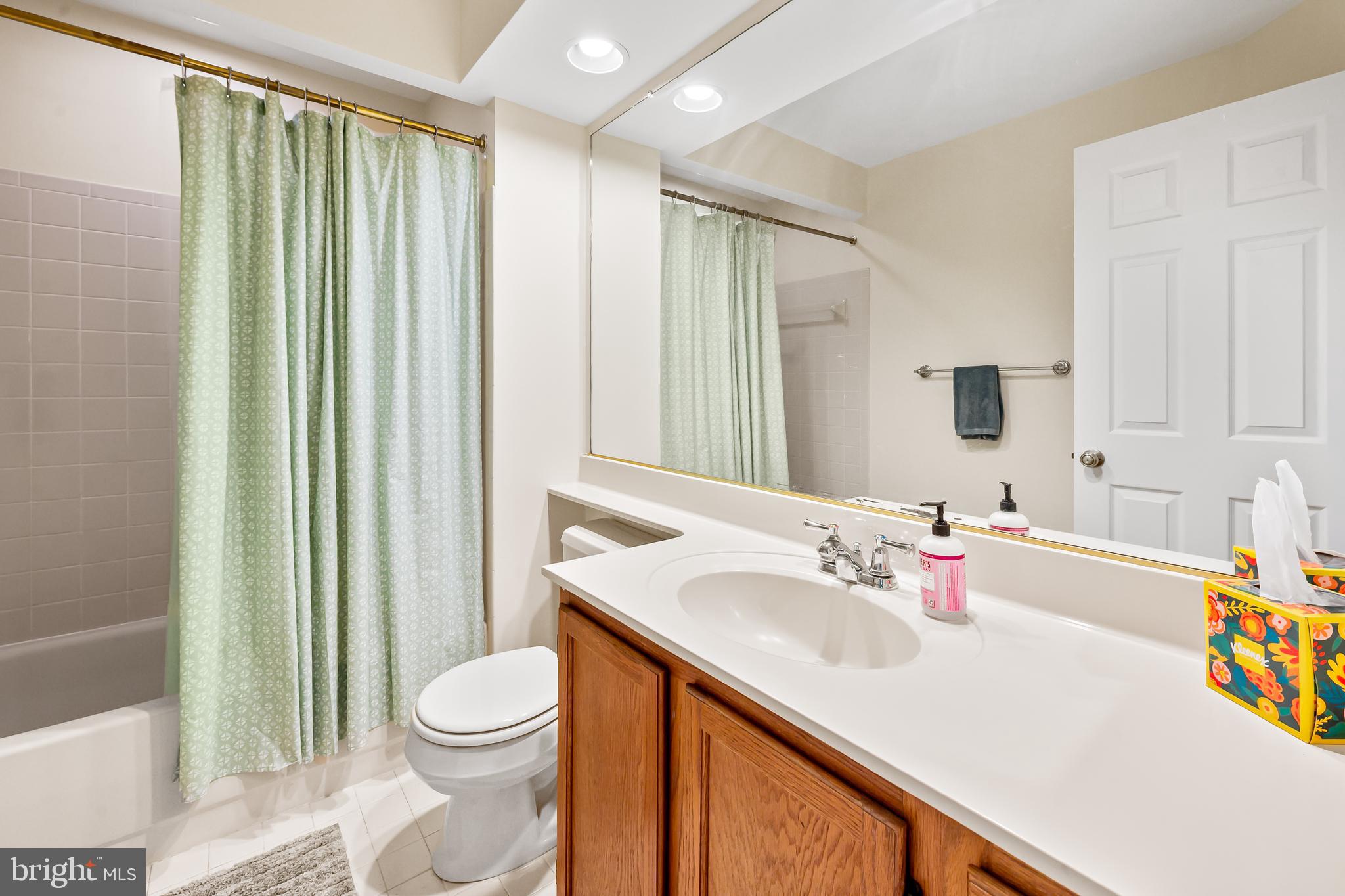 167 Spring Pl Way Annapolis, MD 21401 - Photo 26 of 38 a bathroom with a sink a toilet and shower curtain