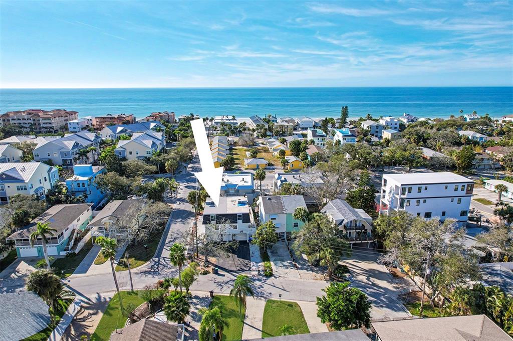 an aerial view of multiple house
