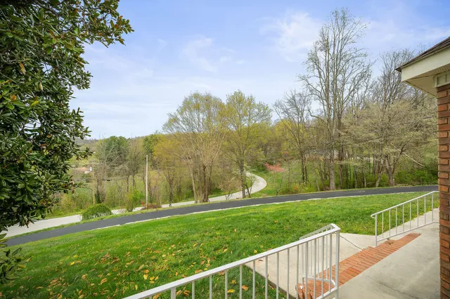 a view of a golf course with a garden
