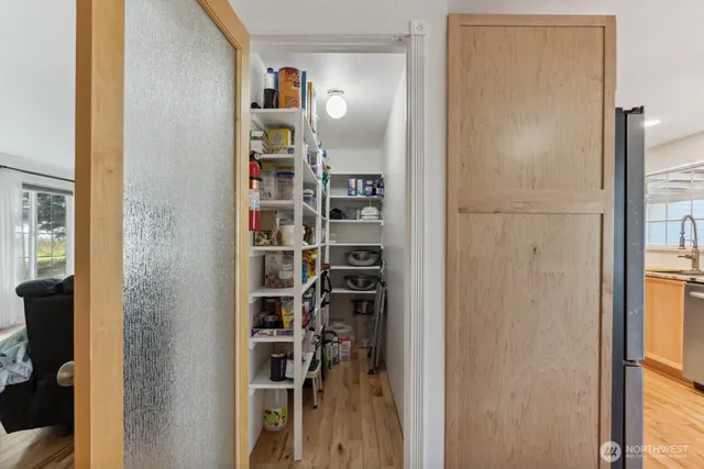 a view of a closet area