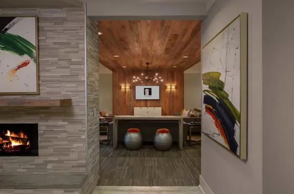 a view of an entryway with furniture