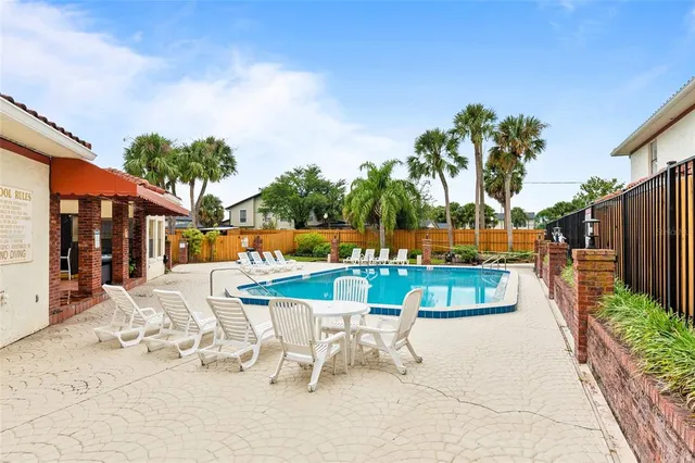 front view of a house with a patio
