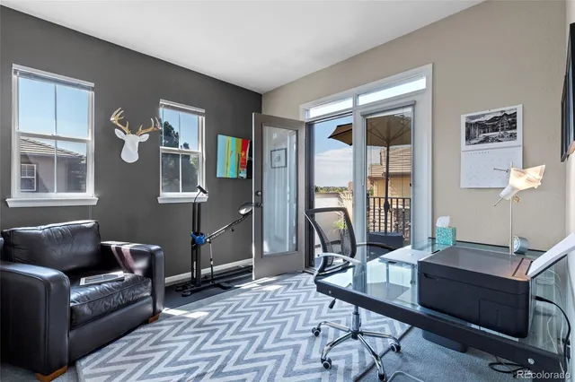 a living room with furniture