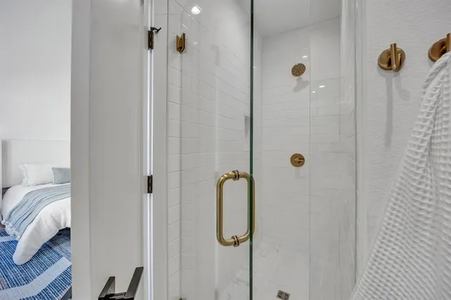 a bathroom with a shower