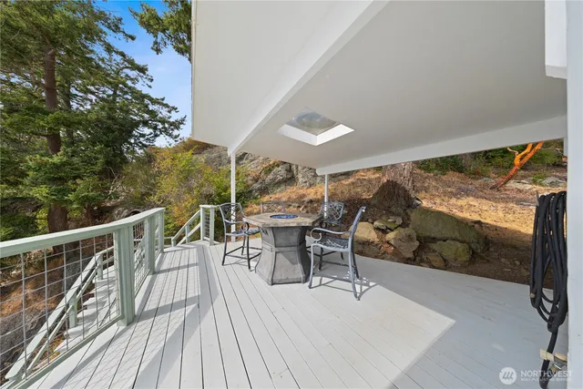 a view of a terrace with chairs