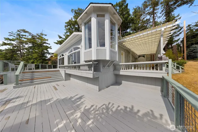 a view of balcony with furniture