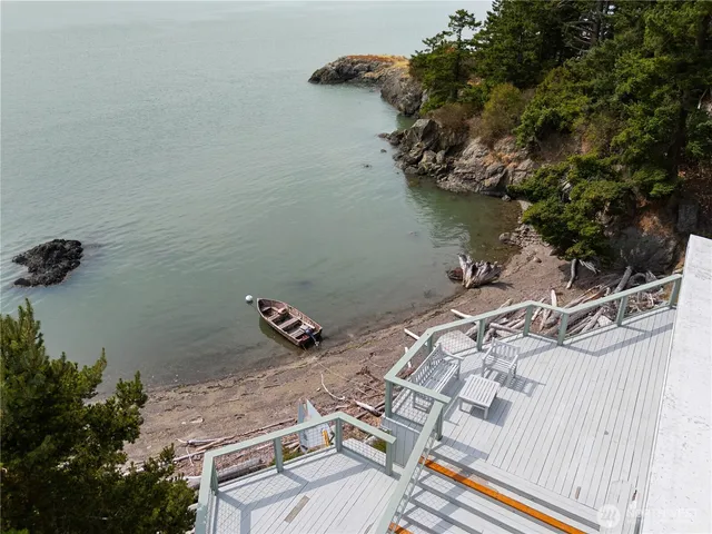 a aerial view of a house with garden