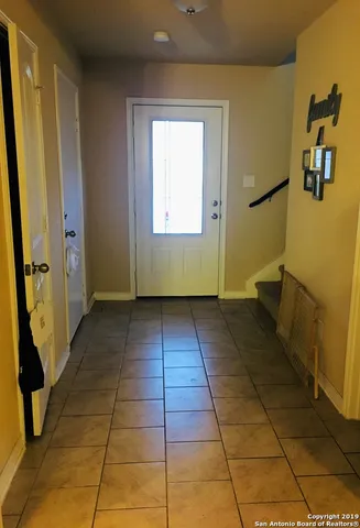 a view of a bathroom with a tub