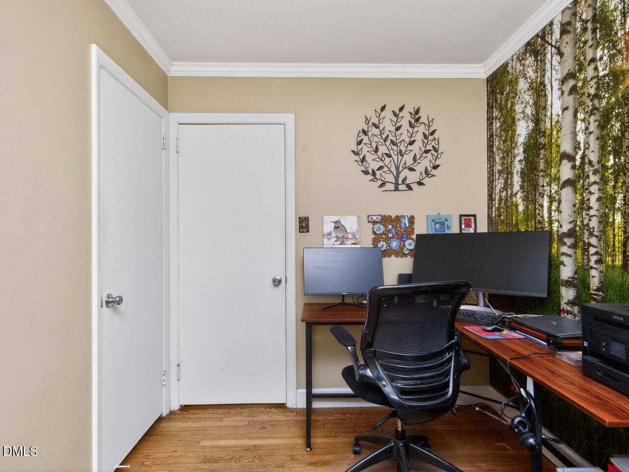1123 Horseshoe Road Durham, NC 27703 - Photo 17 of 35 a view of a workspace with furniture and a window