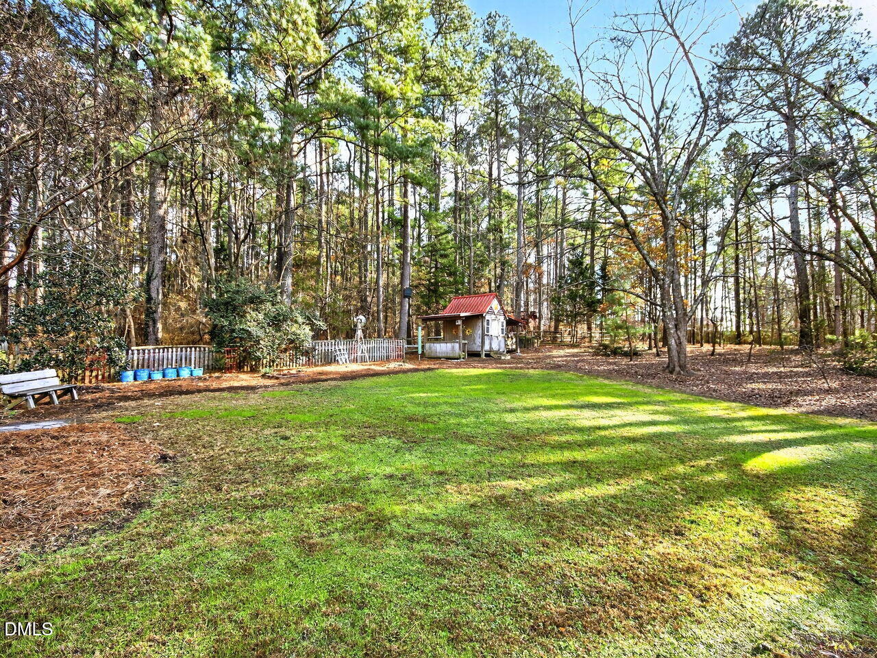 1123 Horseshoe Road Durham, NC 27703 - Photo 18 of 35 a view of yard with swimming pool and trees