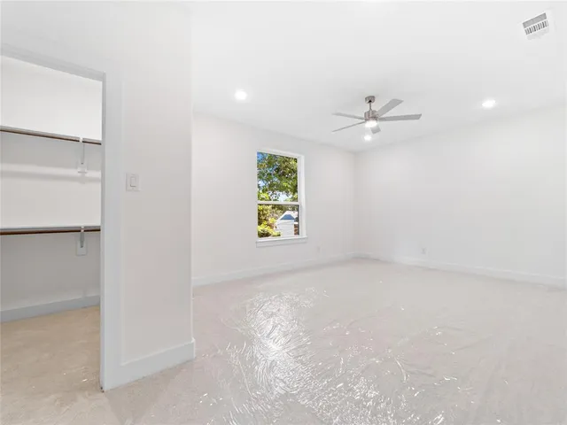 a view of backyard with green space