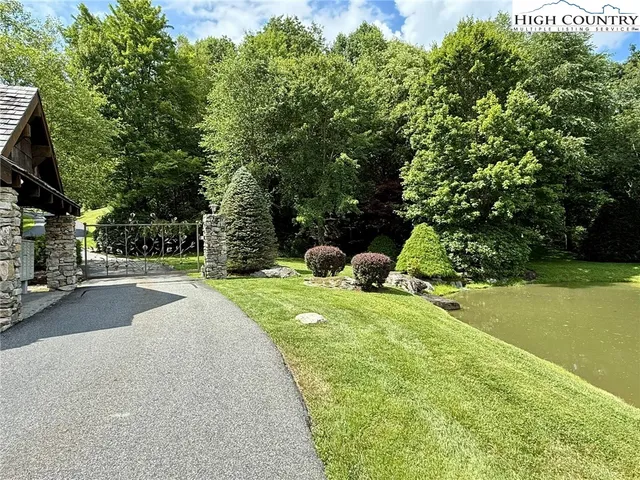 a view of a street with a building and a tree