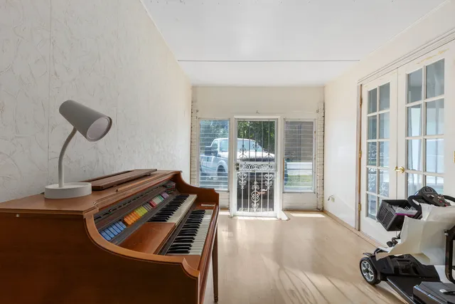 a living room with furniture