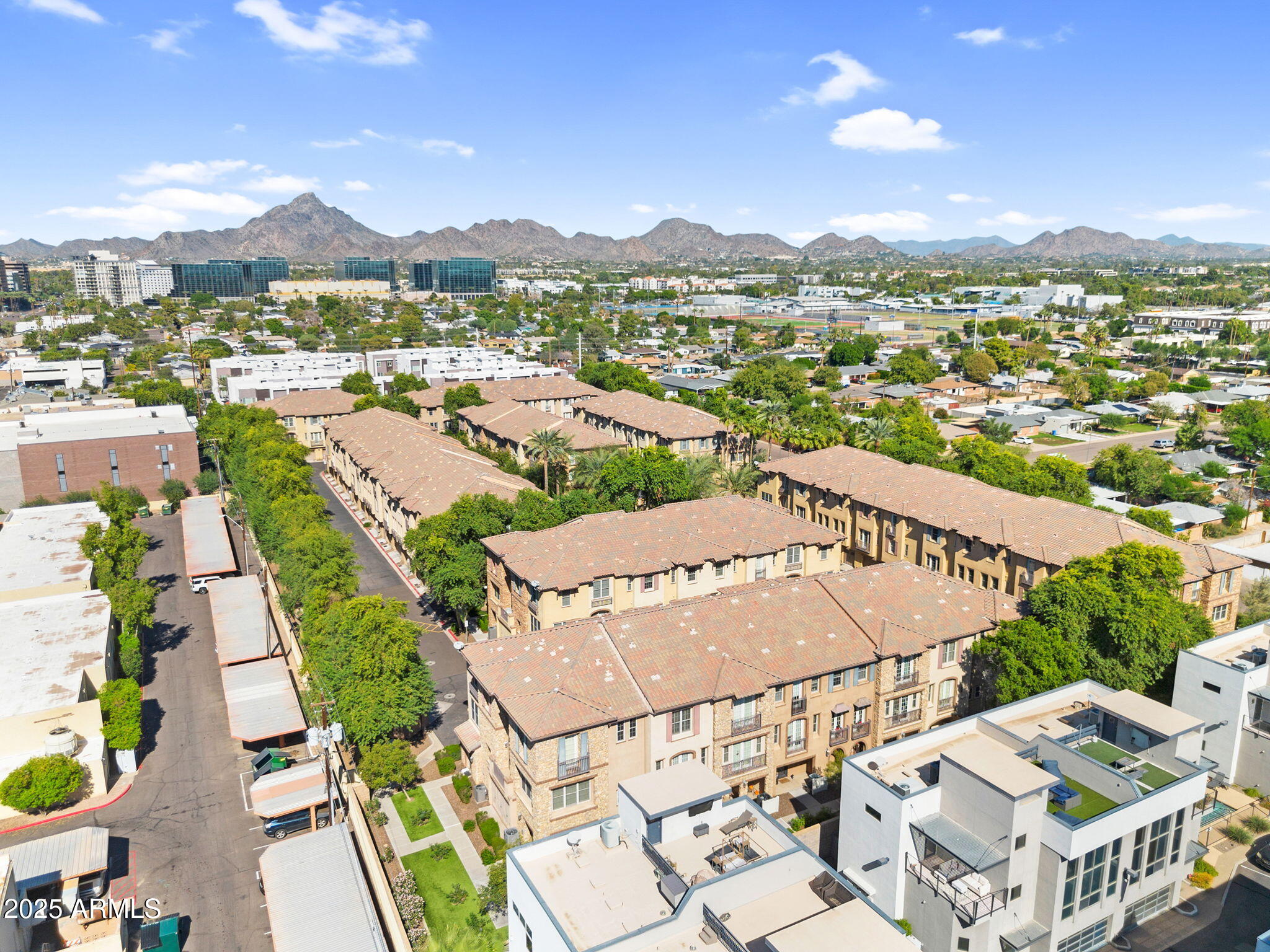 2446 East Roma Avenue Phoenix, AZ 85016 - Photo 37 of 37 Aerial View with Mountain Backdrop