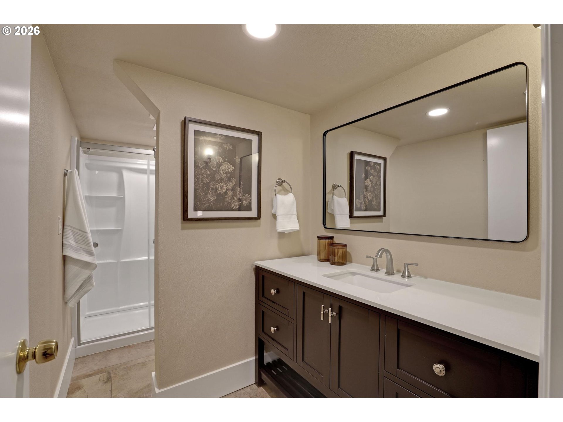 7021 Southwest Canyon Lane Portland, OR 97225 - Photo 18 of 25 a bathroom with a double vanity sink and mirror
