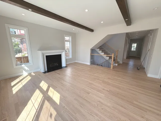 a view of livingroom with furniture and fireplace