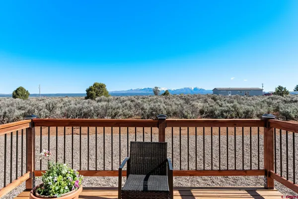 a balcony with a swing