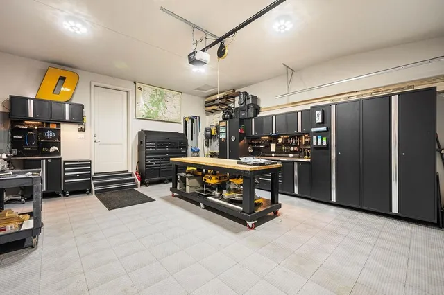 a bedroom with furniture and a fireplace