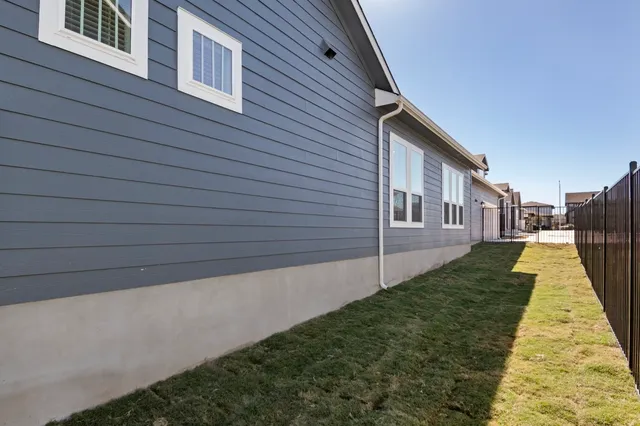 a view of backyard of house