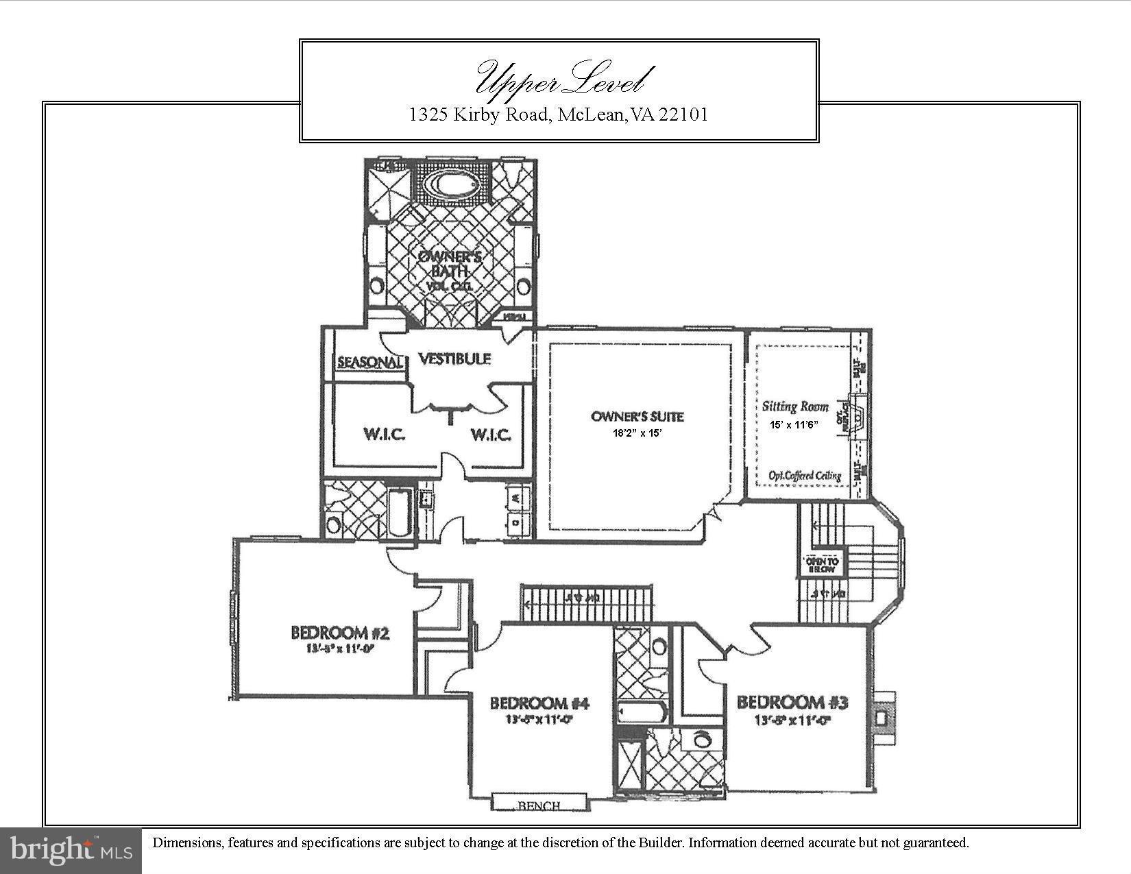 1325 Kirby Road McLean, VA 22101 - Photo 29 of 30 Upper Level Floor Plan