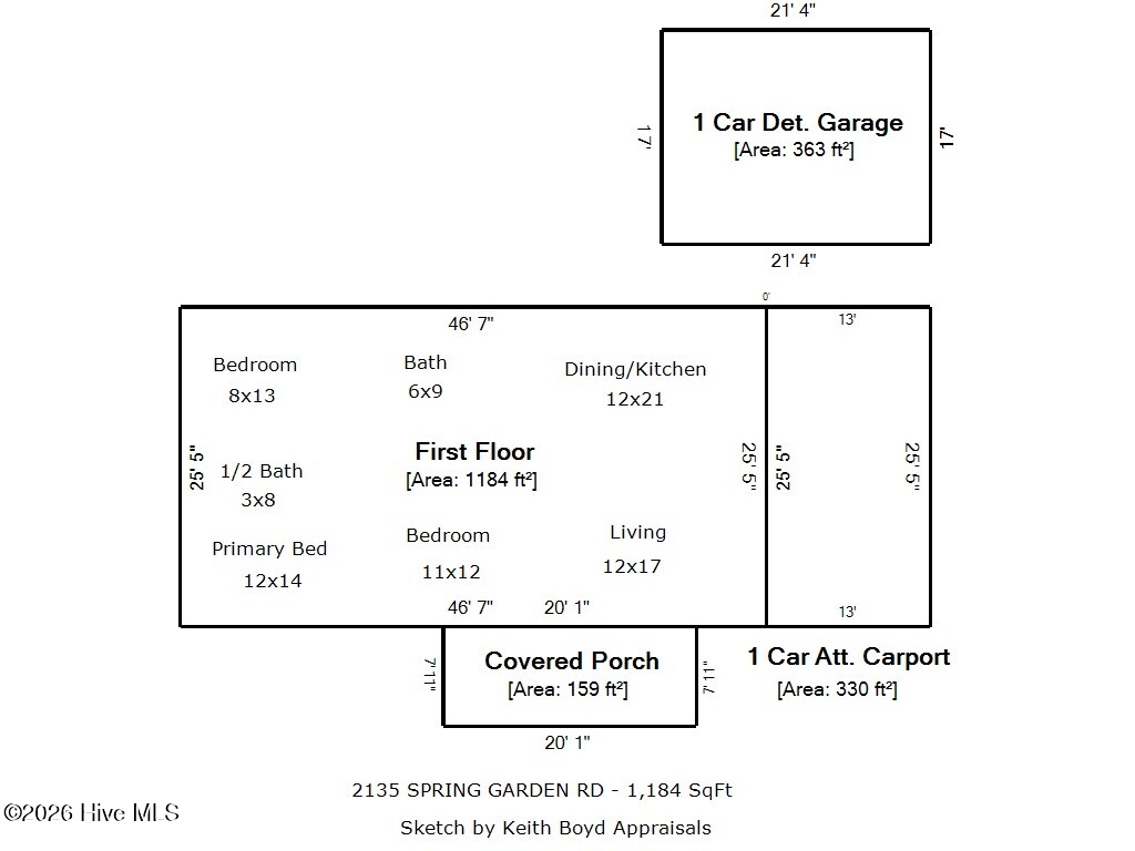 2135 Spring Garden Road New Bern, NC 28562 - Photo 37 of 37 Sketch