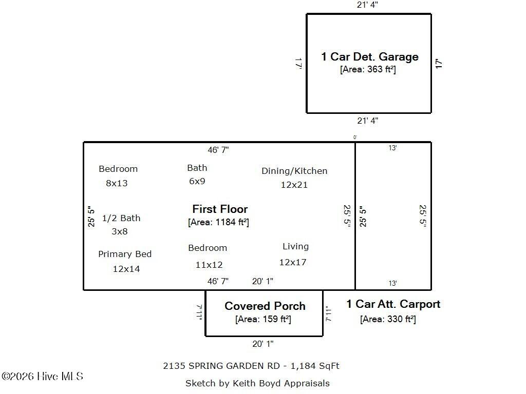 2135 Spring Garden Road New Bern, NC 28562 - Photo 31 of 37 Sketch