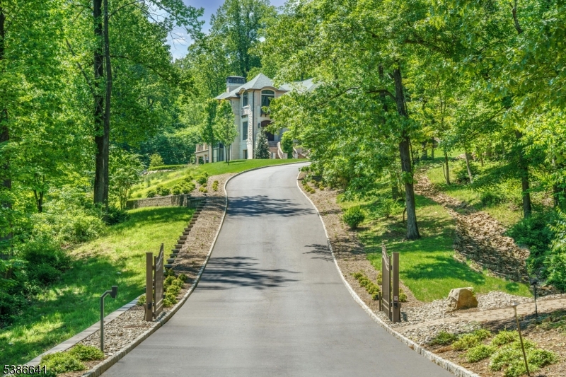 a view of a pathway with a yard