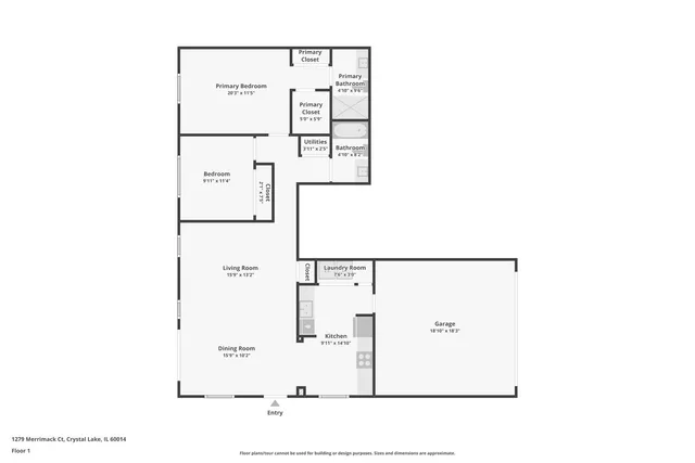 $275,000 | 1279 Merrimack Court, Crystal Lake, IL 60014